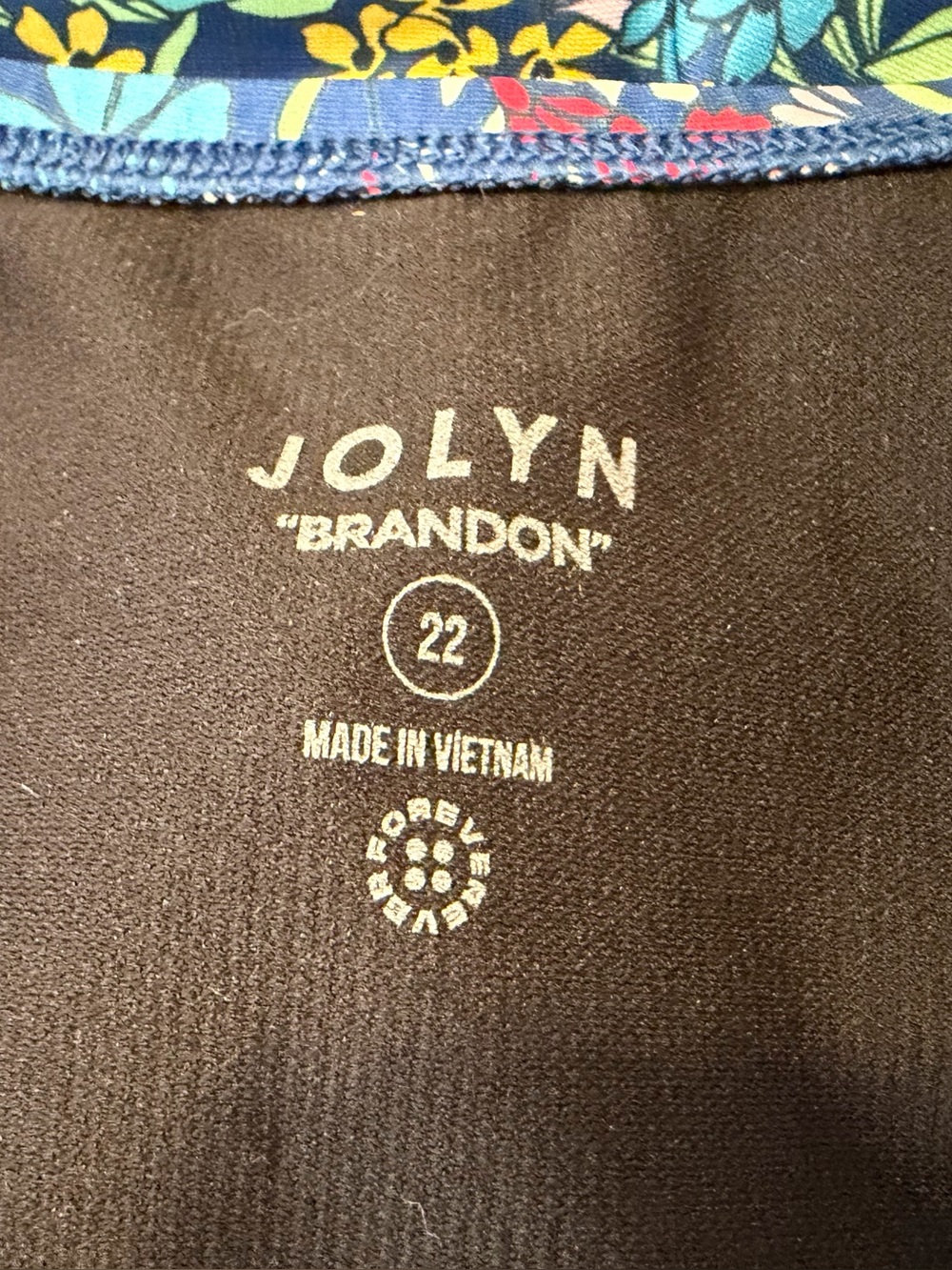 Jolyn Clothing Navy Floral Cross-Back One-Piece - Picture 4 of 4